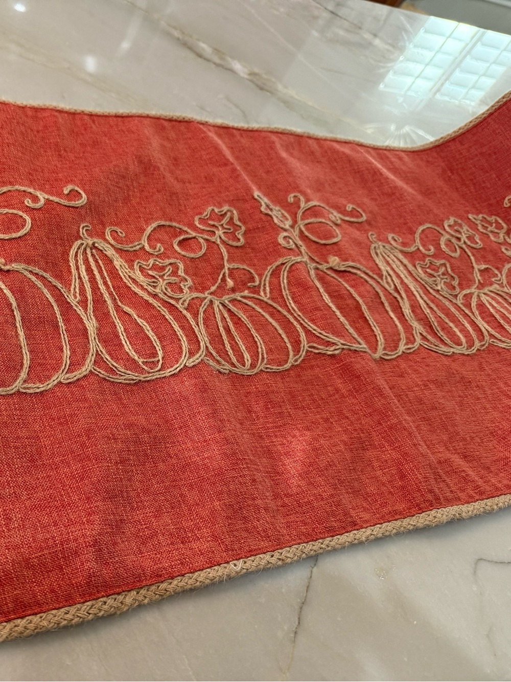 Embroidered Fall Pumpkin Table Runner